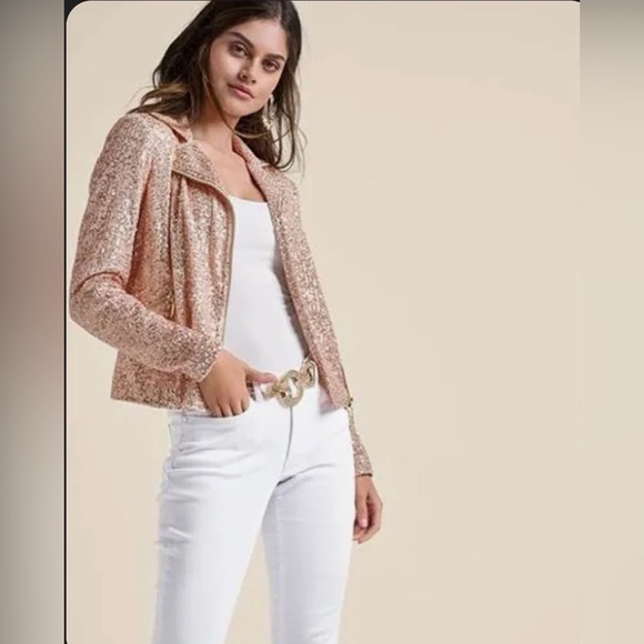 Sequin All Over Pink Crop Blazer - Picture 10 of 16